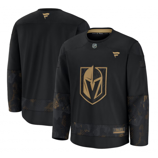 Men's Vegas Golden Knights Fanatics Black 2024 Military Appreciation Practice Jersey