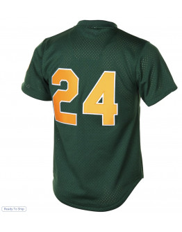 Men's Athletics Rickey Henderson Mitchell & Ness Green 1998 Cooperstown Mesh Batting Practice Jersey