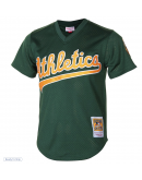 Men's Athletics Rickey Henderson Mitchell & Ness Green 1998 Cooperstown Mesh Batting Practice Jersey