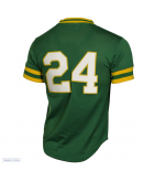 Men's Athletics Rickey Henderson Mitchell & Ness Green 1991 Cooperstown Mesh Batting Practice Jersey