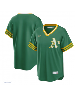 Men's Athletics Nike Kelly Green Road Cooperstown Collection Team Jersey