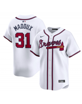 Men's Atlanta Braves Greg Maddux Nike White Home Limited Player Jersey