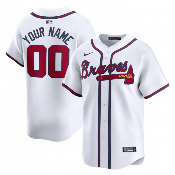 Men's Atlanta Braves Nike White Home Limited Custom Jersey