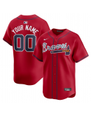 Men's Atlanta Braves Nike Red Alternate Limited Custom Jersey