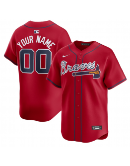 Men's Atlanta Braves Nike Red Alternate Limited Custom Jersey