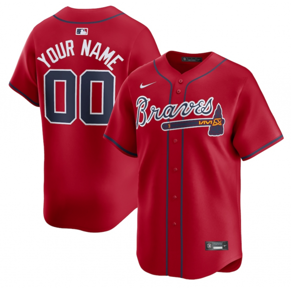 Men's Atlanta Braves Nike Red Alternate Limited Custom Jersey