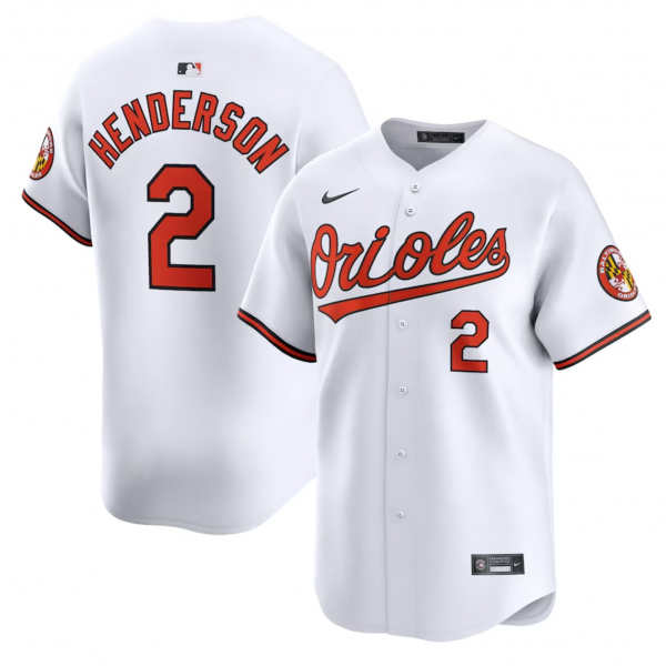 Men's Baltimore Orioles Gunnar Henderson Nike White Home Limited Player Jersey