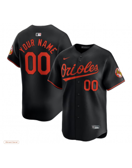 Men's Baltimore Orioles Nike Black Alternate Limited Custom Jersey