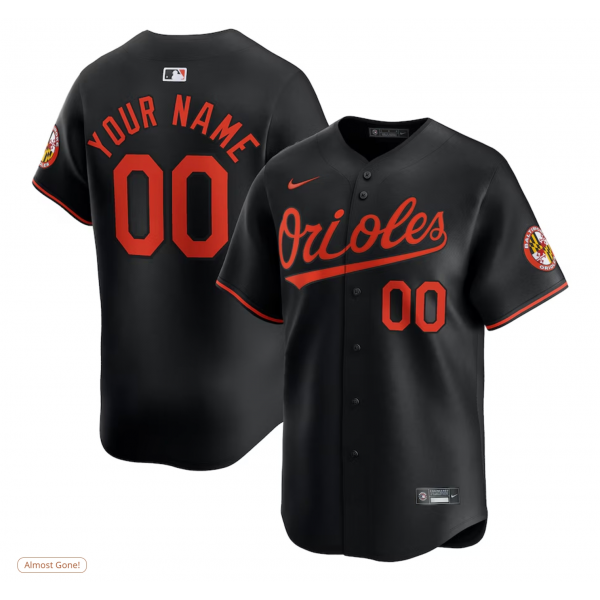 Men's Baltimore Orioles Nike Black Alternate Limited Custom Jersey