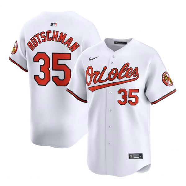 Men's Baltimore Orioles Adley Rutschman Nike White Home Limited Player Jersey