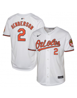 Youth Baltimore Orioles Gunnar Henderson Nike White Home Limited Jersey