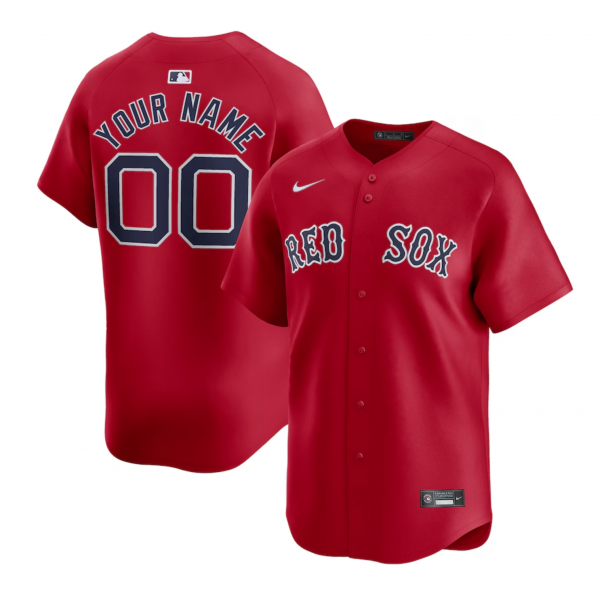 Men's Boston Red Sox Nike Red Alternate Limited Custom Jersey