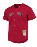 Men's Boston Red Sox David Ortiz Mitchell & Ness Red Cooperstown Collection Mesh Batting Practice Button-Up Jersey