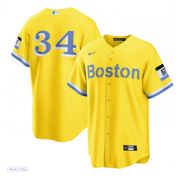 Men's Boston Red Sox David Ortiz Nike Gold Retired Player City Connect Replica Jersey