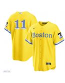 Men's Boston Red Sox Rafael Devers Nike Gold/Light Blue City Connect Replica Player Jersey