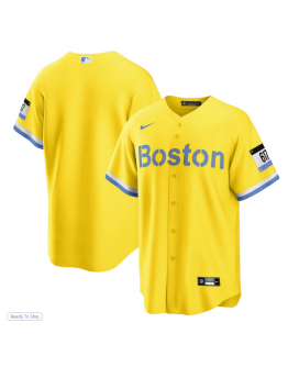 Men's Boston Red Sox Nike Gold/Light Blue City Connect Replica Jersey