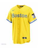 Men's Boston Red Sox Nike Gold/Light Blue City Connect Replica Jersey