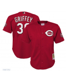 Youth Cincinnati Reds Ken Griffey Jr. Mitchell & Ness Red Cooperstown Collection Mesh Batting Practice Jersey