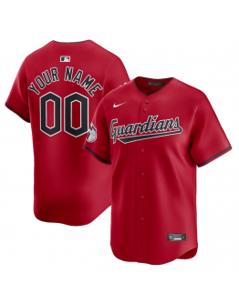 Men's Cleveland Guardians Nike Red Alternate Limited Custom Jersey