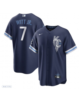 Men's Kansas City Royals Bobby Witt Jr. Nike Navy City Connect Replica Player Jersey