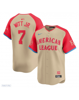 Men's American League Bobby Witt Jr. Nike Cream 2024 MLB All-Star Game Limited Player Jersey