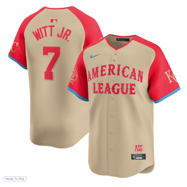 Men's American League Bobby Witt Jr. Nike Cream 2024 MLB All-Star Game Limited Player Jersey