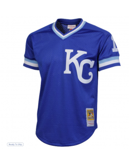 Men's Kansas City Royals Bo Jackson Mitchell & Ness Royal 1989 Authentic Cooperstown Collection Batting Mesh Practice Jersey