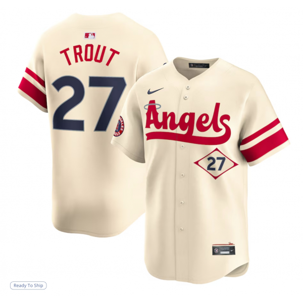 Men's Los Angeles Angels Mike Trout Nike Cream City Connect Limited Player Jersey