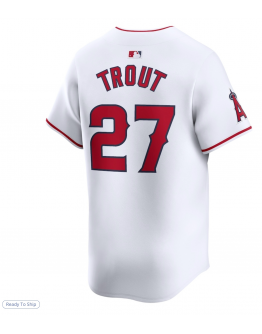 Men's Los Angeles Angels Mike Trout Nike White Home Limited Player Jersey