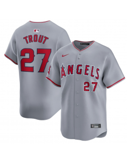 Men's Los Angeles Angels Mike Trout Nike Gray Away Limited Player Jersey