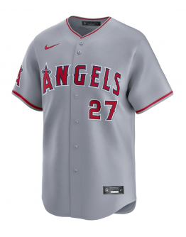 Men's Los Angeles Angels Mike Trout Nike Gray Away Limited Player Jersey