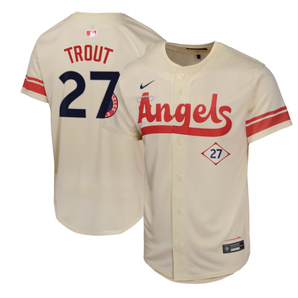 Youth Los Angeles Angels Mike Trout Nike Cream City Connect Limited Player Jersey