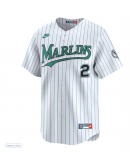 Men's Miami Marlins Jazz Chisholm Jr. Nike White Cooperstown Limited Jersey