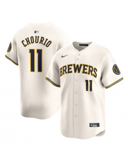 Men's Milwaukee Brewers Jackson Chourio Nike Cream Home Limited Player Jersey