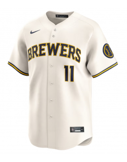 Men's Milwaukee Brewers Jackson Chourio Nike Cream Home Limited Player Jersey