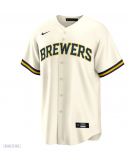 Men's Milwaukee Brewers Nike Cream Home Replica Team Jersey