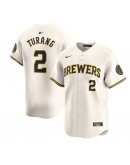 Men's Milwaukee Brewers Brice Turang Nike Cream Home Limited Player Jersey