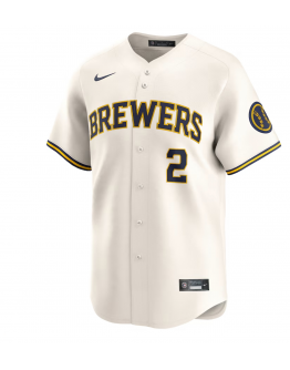 Men's Milwaukee Brewers Brice Turang Nike Cream Home Limited Player Jersey