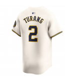 Men's Milwaukee Brewers Brice Turang Nike Cream Home Limited Player Jersey