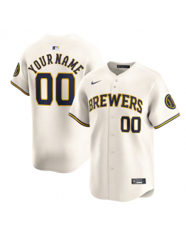 Men's Milwaukee Brewers Nike Cream Home Limited Custom Jersey