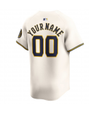 Men's Milwaukee Brewers Nike Cream Home Limited Custom Jersey