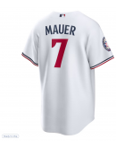 Men's Minnesota Twins Joe Mauer Nike White 2024 Baseball Hall of Fame Home Replica Player Jersey