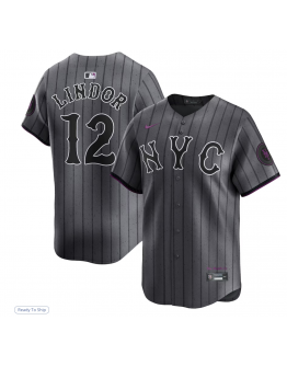 Men's New York Mets Francisco Lindor Nike Graphite 2024 City Connect Limited Player Jersey