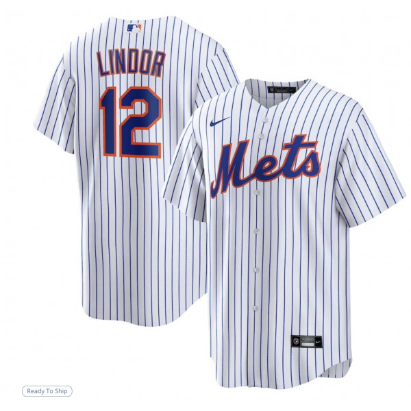 Men's New York Mets Francisco Lindor Nike White Home Replica Player Jersey