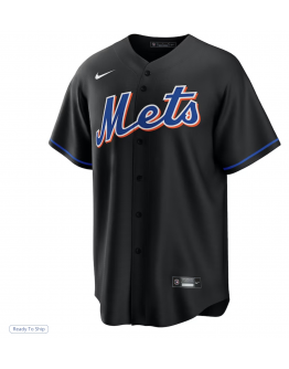 Men's New York Mets Francisco Lindor Nike Black 2022 Alternate Replica Player Jersey