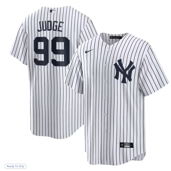 Men's New York Yankees Aaron Judge Nike White Home Replica Player Name Jersey