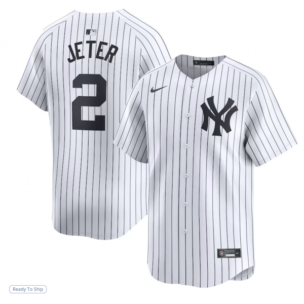 Men's New York Yankees Derek Jeter Nike White Home Limited Player Jersey