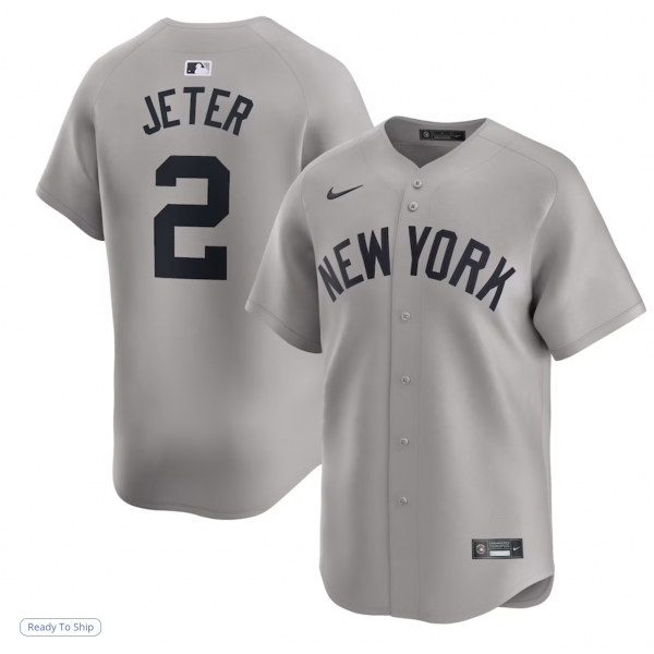 Men's New York Yankees Derek Jeter Nike Gray Away Limited Player Jersey