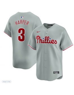 Men's Philadelphia Phillies Bryce Harper Nike Gray Away Limited Player Jersey