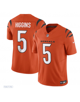 Men's Cincinnati Bengals Tee Higgins Nike Orange Vapor F.U.S.E. Limited Jersey